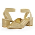 thumbnail image 2 of BURUDANI Womens Low Block Chunky Heel Ankle Strap Dress Pumps Shoes, 2 of 4