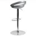 thumbnail image 5 of BizChair 2 Pack Contemporary Silver Plastic Adjustable Height Barstool with Rounded Cutout Back and Chrome Base, 5 of 8