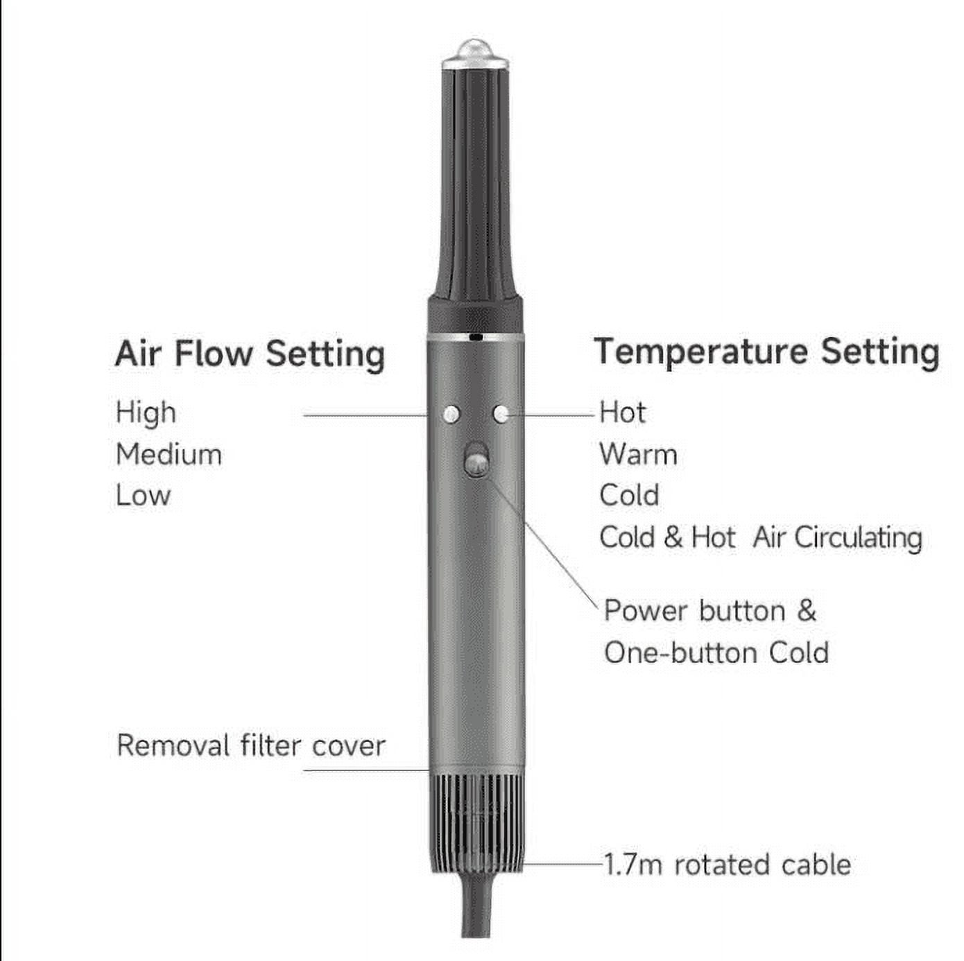 Airevé Hair Care- 5 in 1 Hair Air Styler - Rotating Hair Dryer Brush 110000 RPM for Fast Drying & Hot-Air Automatic Wrap Curlers for Curling, Frizz-Free Blow Dryer Brush for Straightening Volumizing