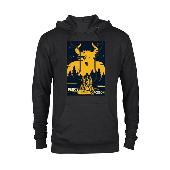 Disney Percy Jackson Three Heroes Against the Minotaur - Pullover Hoodie for Adults - Customized-Black
