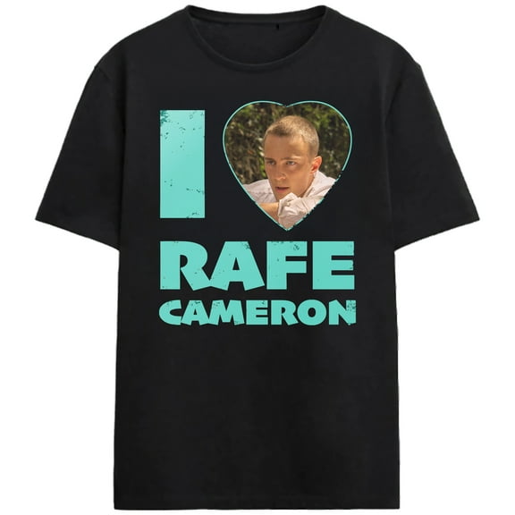 Outer Banks I Heart Rafe Cameron Adult Black Crew Neck Short Sleeve T-shirt-XXL
