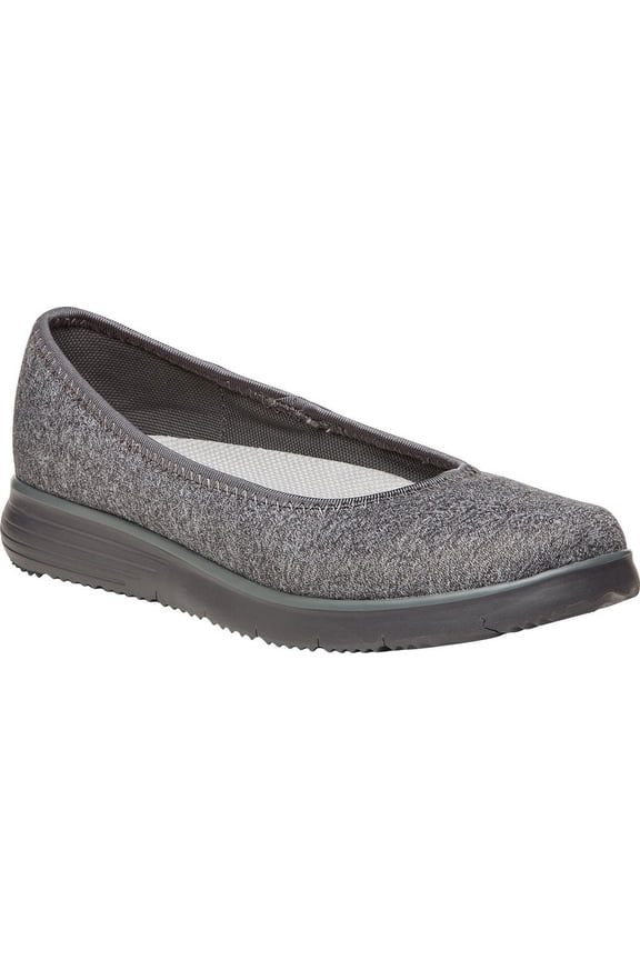 Women's Propet TravelFit Flat Slip On Grey Stretch Jersey 8.5 B