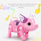 thumbnail image 5 of Vogacara Animal juguete electrónico alimentado por caminar Animal plástico niños juguete con música ligera Videojuegos portátiles rosado rojo Vogacara FN000235-01, 5 of 6