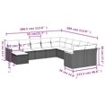thumbnail image 2 of vidaXL 11 Piece Garden Sofa Set with Cushions Grey Poly Rattan, 2 of 5
