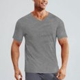 thumbnail image 2 of Hinvhai Men's T Shirts Short Sleeve Classic V Neck T-Shirt Casual Summer Basic Tee Shirt Gray M(M), 2 of 7