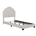 thumbnail image 4 of Saddle Tufted Twin Upholstered Bed in Light Gray, 4 of 11