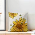 thumbnail image 4 of Summer Pillow Covers 18x18 Set of 2, Yellow Bee Sumflower Decorative Outdoor Throw Pillow Covers Linen Cute Farmhouse Cushion Pillow Covers for Sofa Couch Outdoor Decor, 4 of 5
