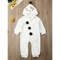 thumbnail image 3 of Sunisery Toddler Baby Boy Girl Christmas Romper Fleece Hoodie Snowman Jumpsuit Bodysuit Xmas Costumes Cosplay Clothes, 3 of 6