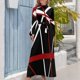 thumbnail image 3 of Vestido largo de verano con rayas rojas y blancas sobre fondo negro, falda de verano, vestido de verano para mujer coreana, 3 of 4