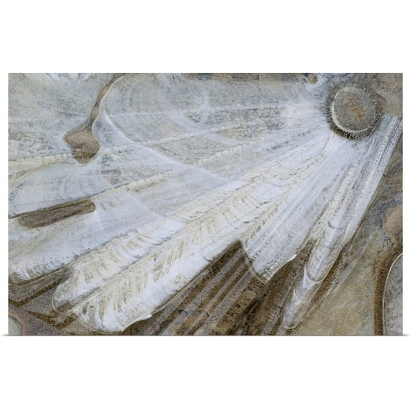 Great BIG Canvas | Rolled Darwin Wiggett Poster Print entitled Ice Patterns On Pond, Alberta, Canada