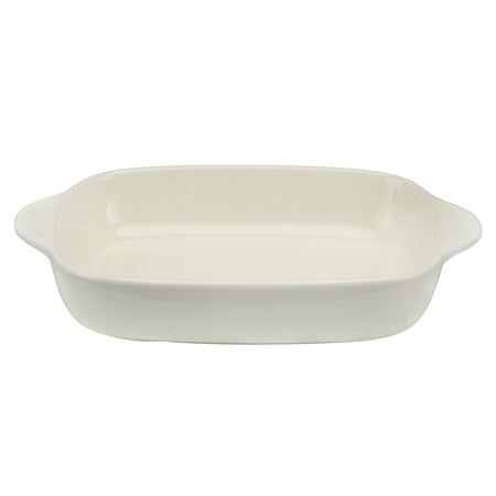 

1pc Ceramic Baking Tray Microwave Oven Cutlery High Temperature Resistance Baking Pans (White)