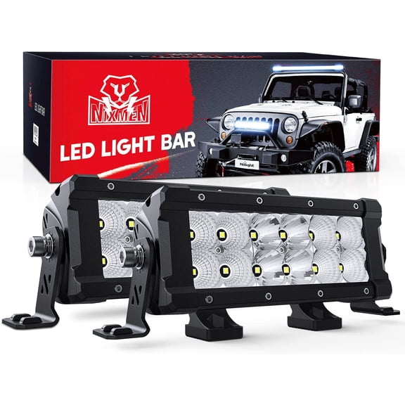 Nilight LED Light Bar 7.6 Inch 2PCS 60W Flood Spot Combo Beam 7200LM Offroad Driving Lighting IP68 for Pickup Truck SUV ATV UTV Boat 4x4 Jeep