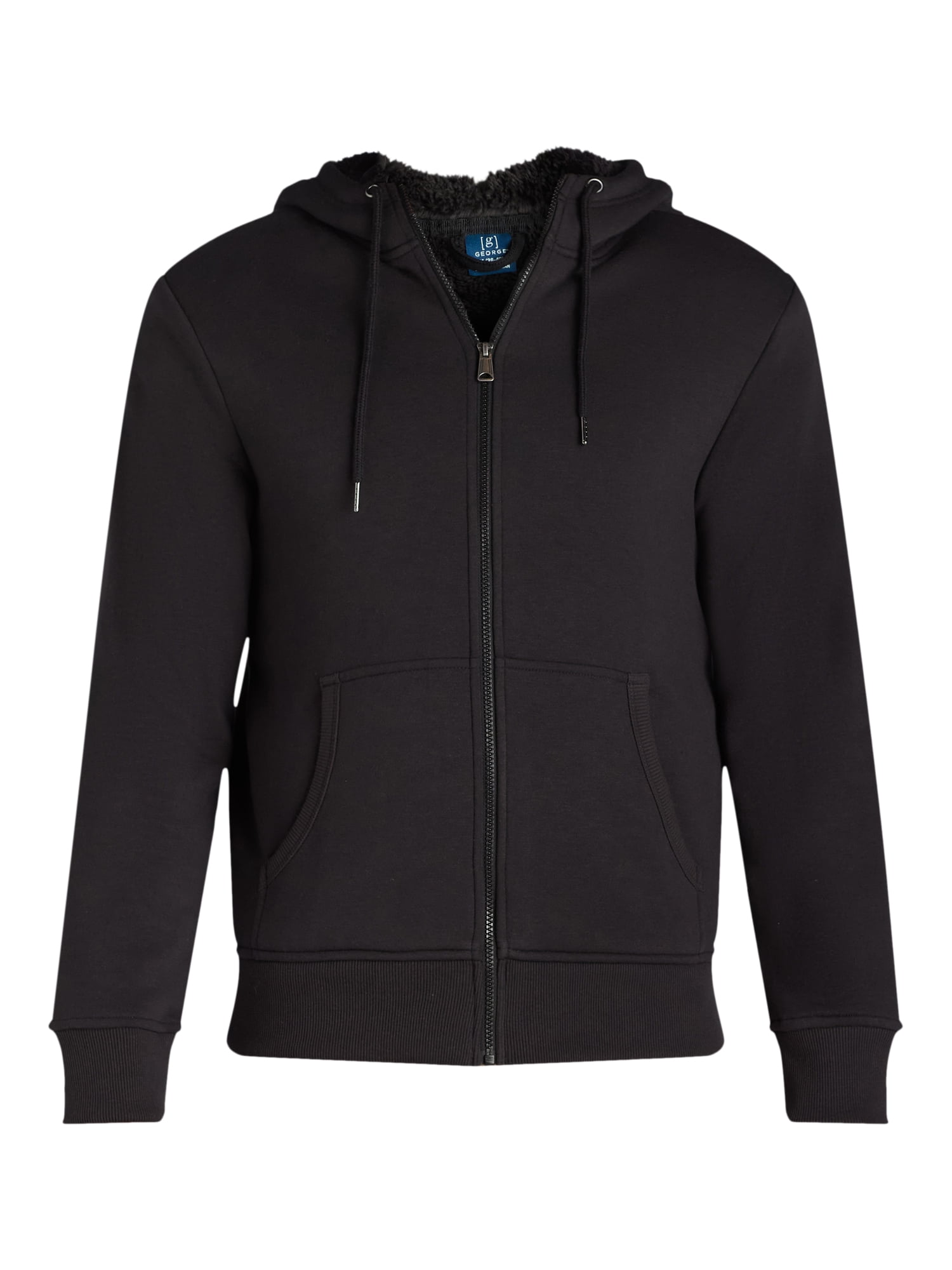 George Men's & Big Men's High Pile Fleece Lined Jacket with Hood, Sizes S-3XL