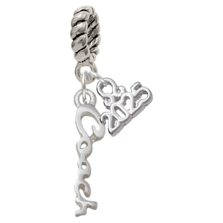 Delight Jewelry Silver-tone Small Coach Script - Silver-tone Rope Charm Bead Dangle with Mini 2025