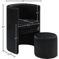 thumbnail image 6 of Meridian Furniture Selena Velvet Accent Chair and Ottoman Set in Black, 6 of 6