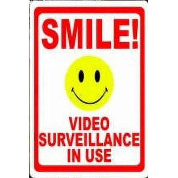 Smile Video Surveillance in Use Home Security Sign