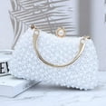 thumbnail image 5 of Zhengup White Pearl Clutch Purses for Women Wedding Bride Pearl Evening Bag Party Clutch Wallet Tote Handbag, 5 of 6