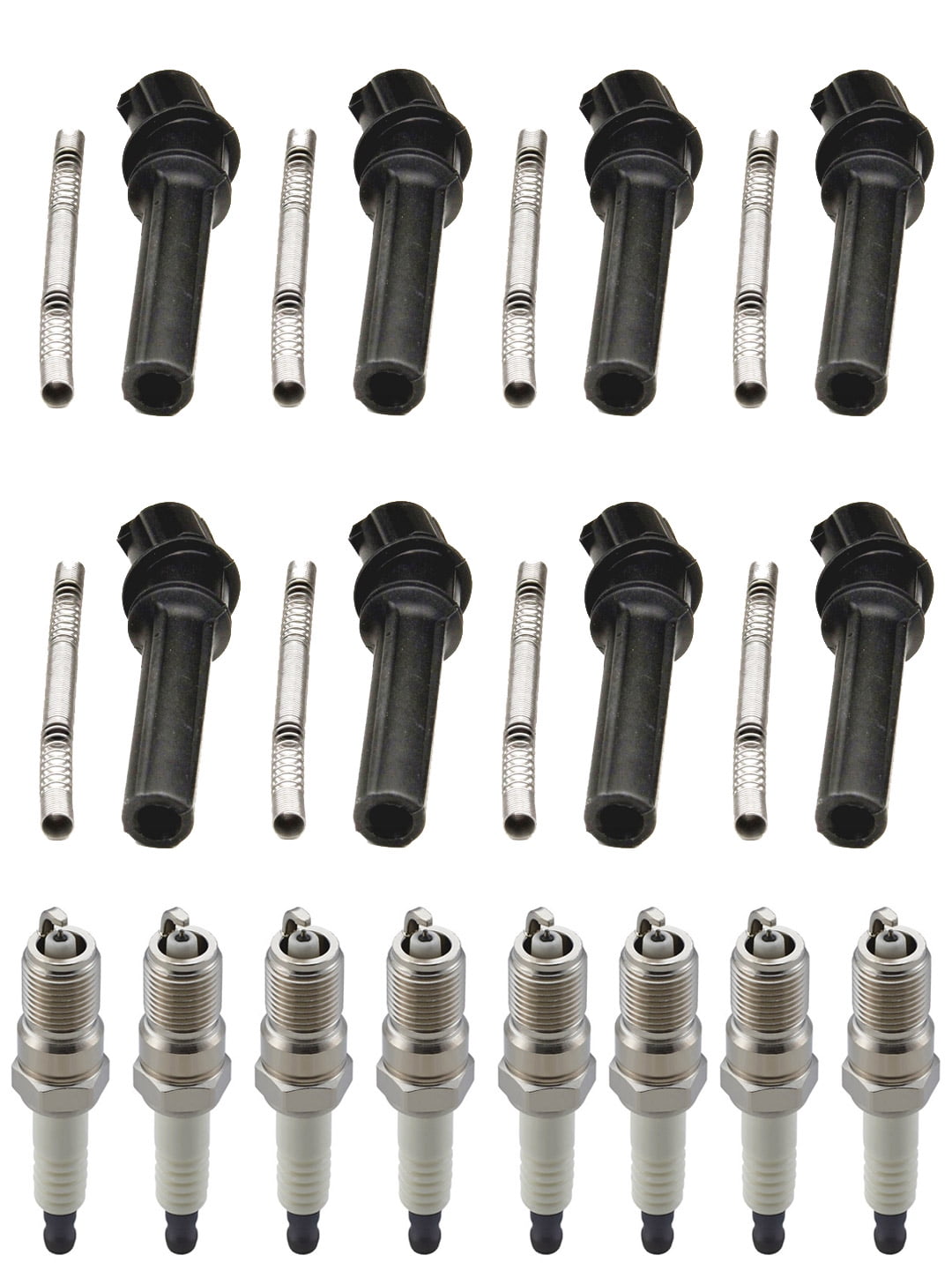 Set of 8 ISA Brand Ignition Coil Boots and Spark Plug Compatible with