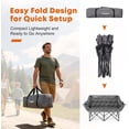 thumbnail image 4 of Double Camping Chair Oversized Padded Outdoor Loveseat Chairs for Adults, Heavy Duty Folding Camping Couch with Cup Holders & Phone Pocket, 2 Person Portable Chair for Beach Lawn Patio, 4 of 6