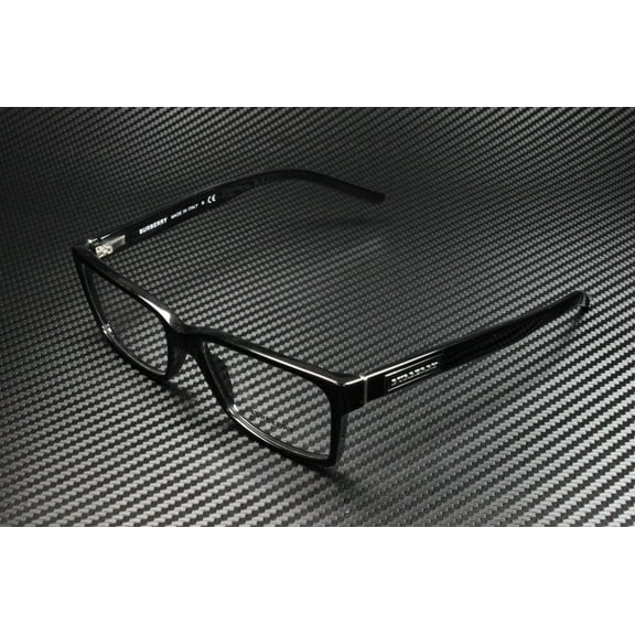 Burberry Plastic Unisex Rectangle Eyeglasses Black 54mm Adult