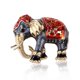 thumbnail image 1 of Broche lindo para mujer, broche esmaltado pintado con ramillete de elefante, 1 of 2
