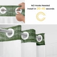 thumbnail image 5 of Vintage Green No Hook Shower Curtain Waterproof, Bathroom Curtains with Snap in Liners and See Through Top Window, Modern Geometric Abstract Art Hotel Style Bathtub Curtains Shower 60"Wx72"L, 5 of 8
