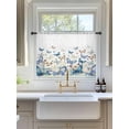 thumbnail image 3 of Sheer Curtains 54 Inch Length, Blue Butterfly Farmhouse Semi Sheer Curtains Light Filtering Window Treatment, Spring Pastoral Butterflies Privacy Voile Drapes for Living Room Bedroom 52x54 Inch, 3 of 7