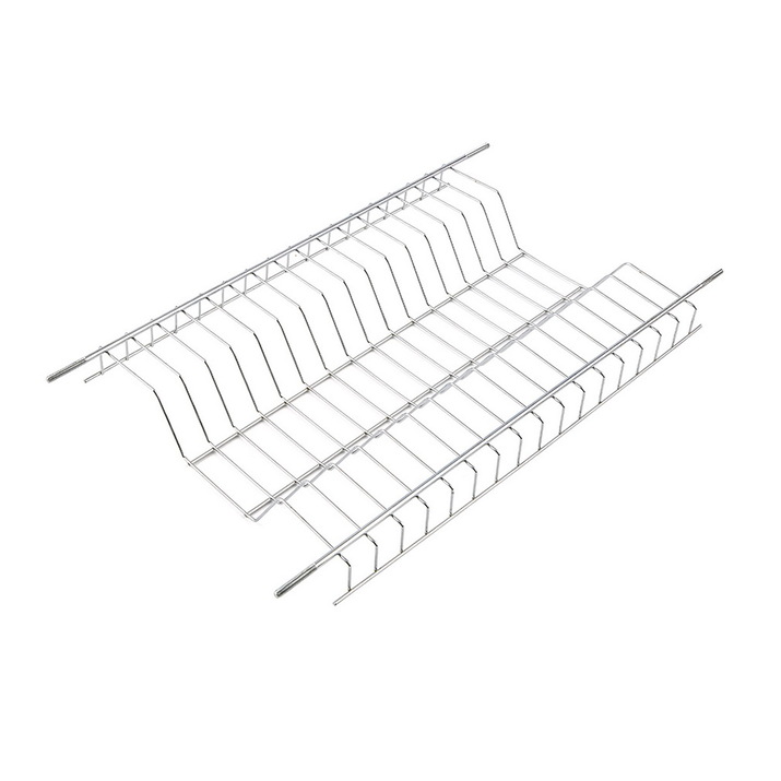 New 2 Tier Chrome Plate Dish Cutlery Cup Drainer Rack DRIP Tray Plates Holder White New 2 Tier Chrome Plate Dish Cutlery Cup Drainer Rack DRIP Tray Plates Holder White