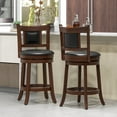 thumbnail image 3 of Topbuy 25.5” Upholstered Bar Stools Set of 2 360° Swivel Round Counter/Bar Height Stools w/Curved Backrest & Footrest, 3 of 8