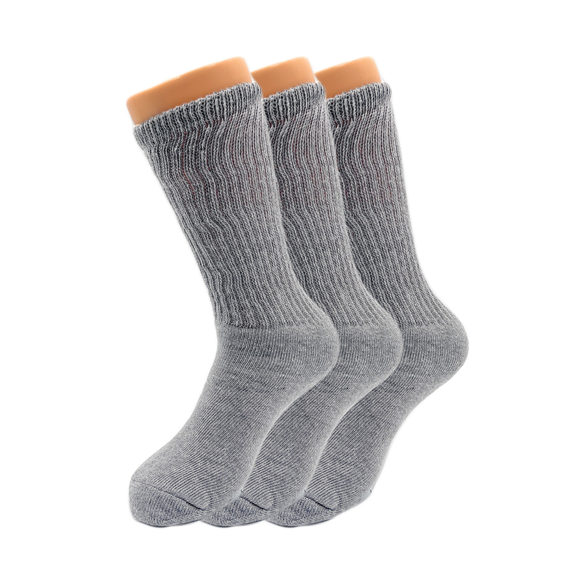 Mid Calf Crew Socks for Women 3 Pairs Pink Cotton Socks Size 9 11