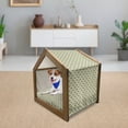 thumbnail image 3 of Geometric Pet House, Abstract Geometric Origami Pattern Vintage Illustration Retro Style Print, Outdoor & Indoor Portable Dog Kennel with Pillow and Cover, 5 Sizes, Orange Teal Cream, by Ambesonne, 3 of 5