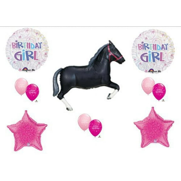 Black Horse COWGIRL Rodeo Western BIRTHDAY GIRL PARTY Balloons Decorations Supplies