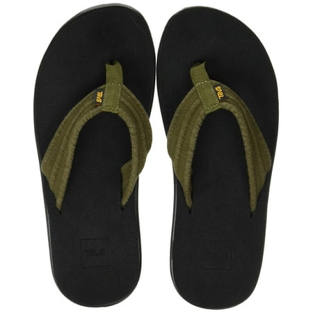 Teva Men's Ankle-Strap M Voya Canvas Flip, Dark Olive, 8