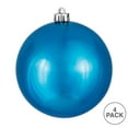 thumbnail image 3 of Vickerman 4.75" Turquoise Shiny Ball Ornament, 4 per Bag, 3 of 5