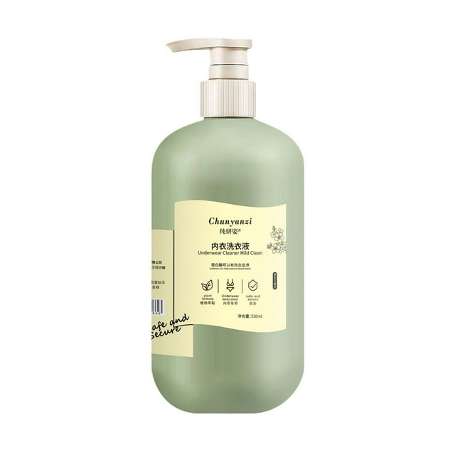 Detergente para lencería, 500 ml, doble concentración, aroma femenino, líquido limpiador para ropa interior delicada, sin parabenos ni colorantes: limpieza suave y eficaz.