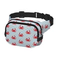 thumbnail image 2 of Fotbe Cute Red Crabs With Nautical Cangurera Cuadrada con Estampado de Doble Capa, Bolsa de Cintura Ajustable Mini para Hombres y Mujeres, 2 of 9