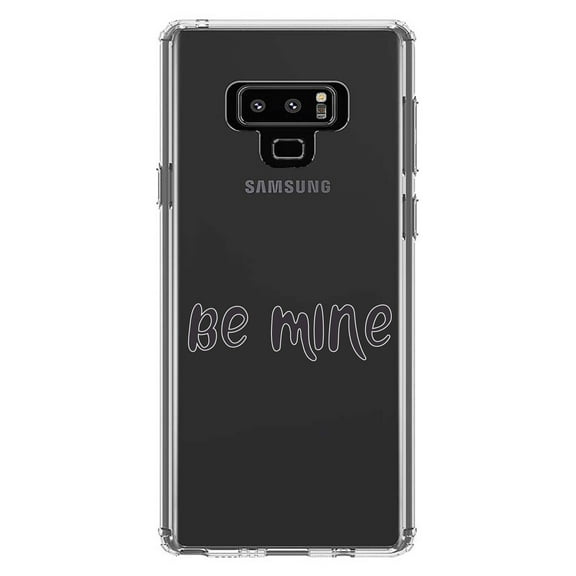 DistinctInk Clear Shockproof Hybrid Case for Samsung Galaxy Note 9 - TPU Bumper Acrylic Back Tempered Glass Screen Protector - Be Mine - Valentine's Day