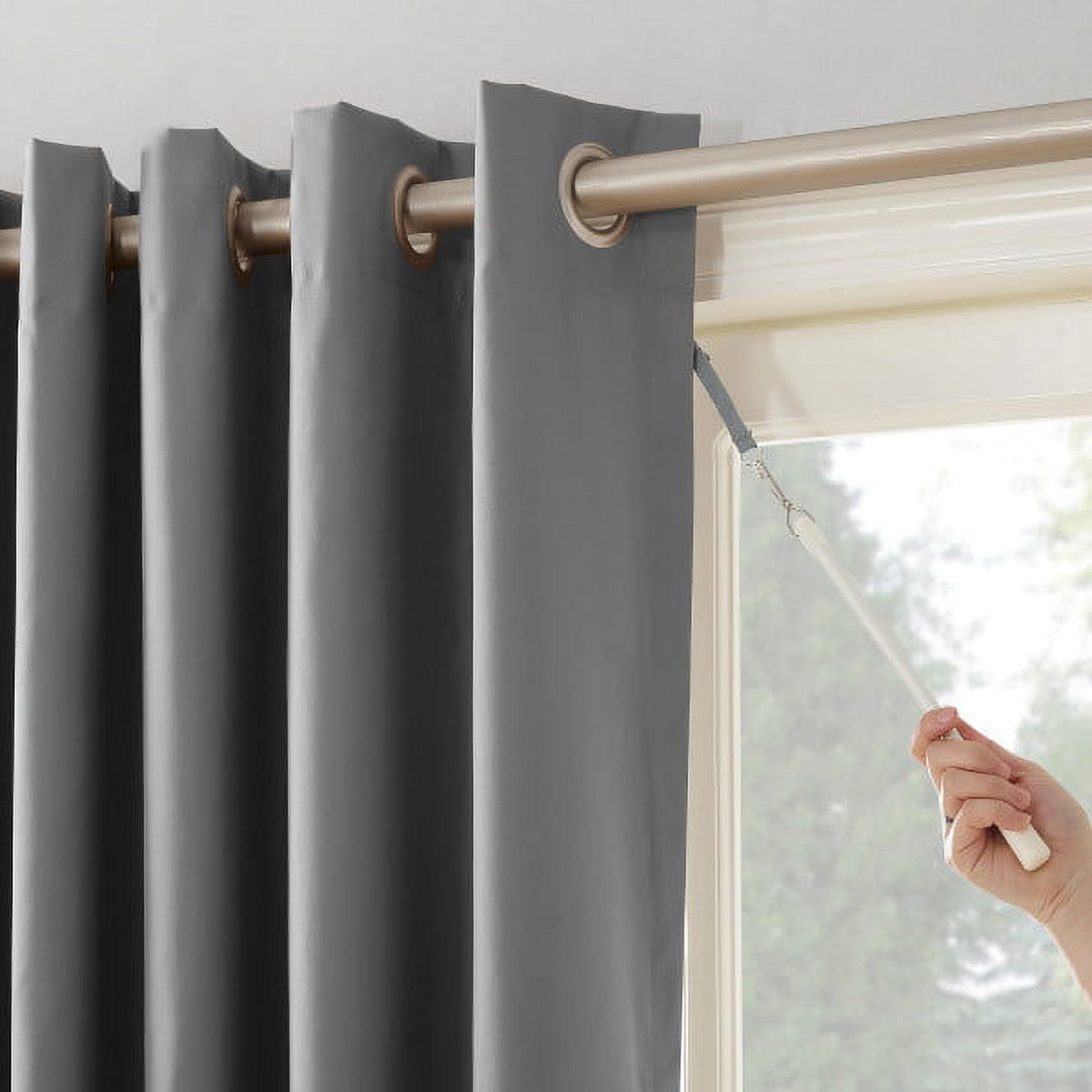 Mainstays Thermal Lined Room Darkening Sliding Glass Door Grommet Curtain Panel, 100" x 84", Gray