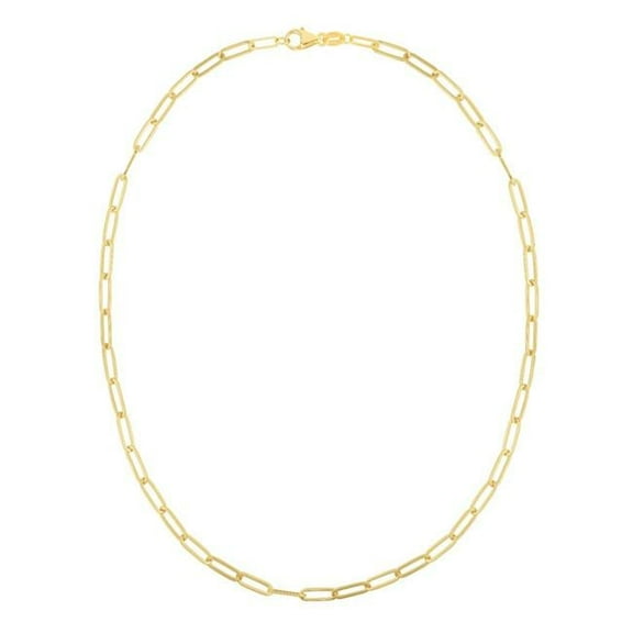 Royal Chain PCLIP095-24 24 in. 14K Yellow Gold Paperclip Link Chain with Pear Shaped Lobster Clasp