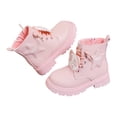 thumbnail image 5 of Sopiago Kids Boots Outdoor Four Seasons Ankle Sneaker High Top Casual Classic Hiking Shoes Ankle Boots for Toddler Girls Pink,8, 5 of 7
