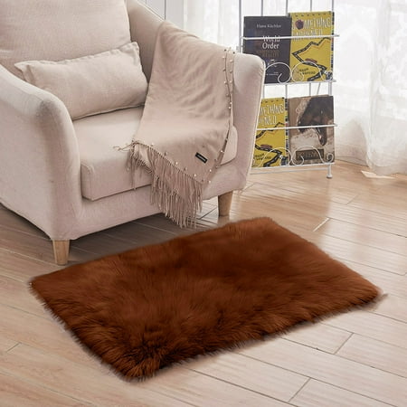 - Soft Rug Chair Cover Artificial Sheepskin Wool Warm Hairy Carpet Seat Mats Rug