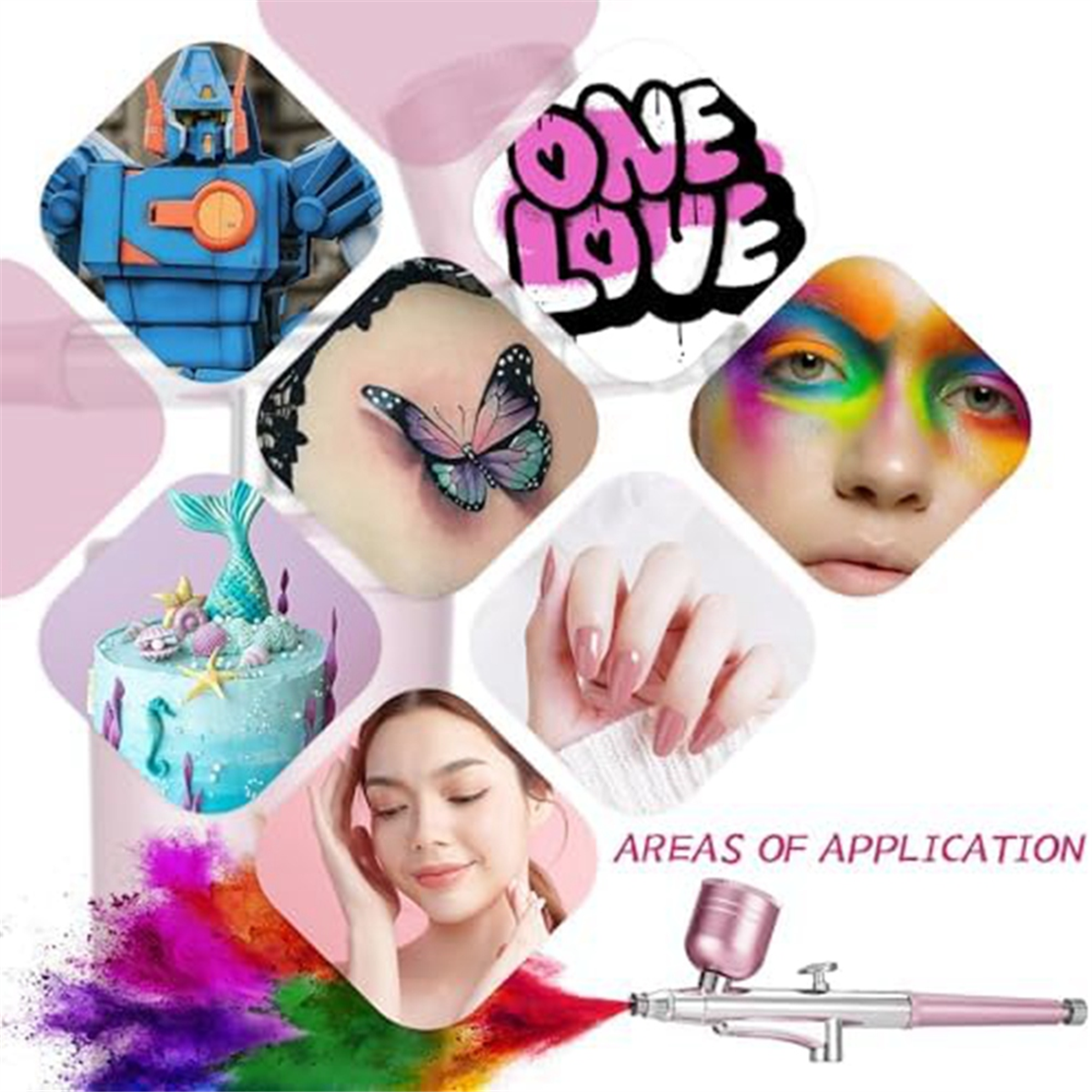 Airbrush KIT Cordless Rechargeable Compressor Set, Automatically Handles Model Painting, Nails, Makeup A