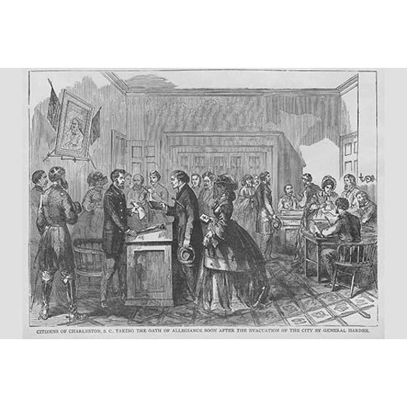 Citizens of Charleston take oat of allegiance after evacuation of the City by General Hardee-Fine Art Canvas Print (20" x 30")