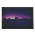 thumbnail image 1 of Night Cutting Board, City Skyline Silhouette Skyscrapers Abstract Graphic Architecture Urban Life, Decorative Tempered Glass Cutting and Serving Board, Large Size, Indigo Pale Pink, by Ambesonne, 1 of 1