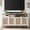White, variant on SICOTAS Boho TV Stand for TVs up to 65", Rattan 29.5" Tall Entertainment Center with Storage Cabinets & Adjustable Shelves , TV Console Table for Living Room, Black Oak