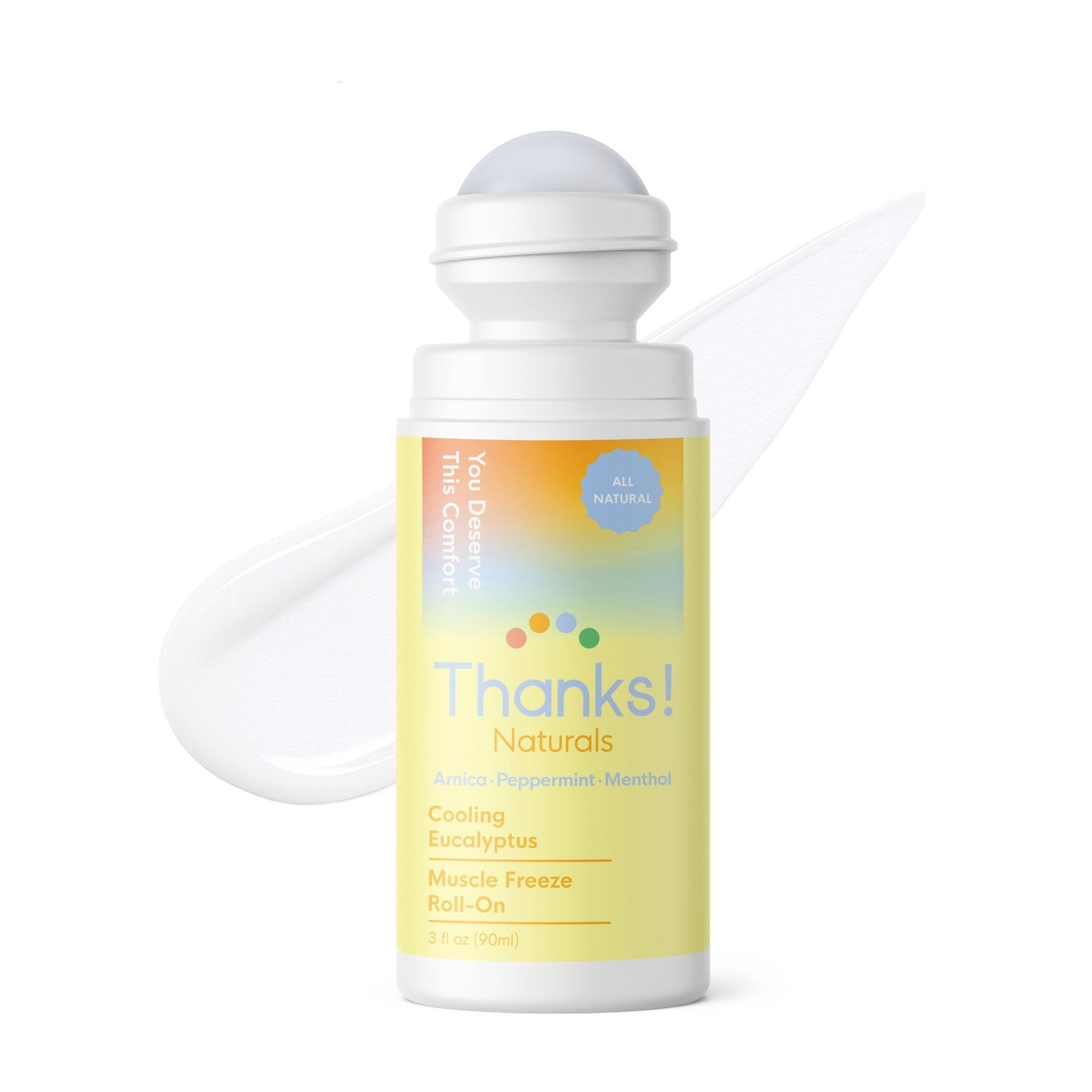 Thanks! Naturals Muscle Freeze Roll-On, Cooling Eucalyptus, Arnica & Menthol, 3 FL OZ