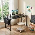 thumbnail image 6 of edx 63" Home Office Desk, Computer Desk with Storage Bag & Hook, Waterproof Top & Metal Frame, Modern Simple Study Writing Table for Bedroom, Black, 6 of 8