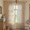 thumbnail image 2 of Vireellx Leaves Curtains for Living Room 84 Inch Length 2 Panels Set Semi Sheer Boho Drapes Green Farmhouse Tassel Rod Pocket Window Curtain Panels Bedroom Rustic Country Botanical Window Treatment, 2 of 7