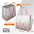 thumbnail image 3 of Pioneer Flower Floral Print Pattern Insulated Lunch Bag for Women & Adults,Large Portable Soft Cooler Lunch Bag,Thermal Food Storage Tote with Pearl Cotton,8.66L,8.75x5.75x9.5 Inch, 3 of 6