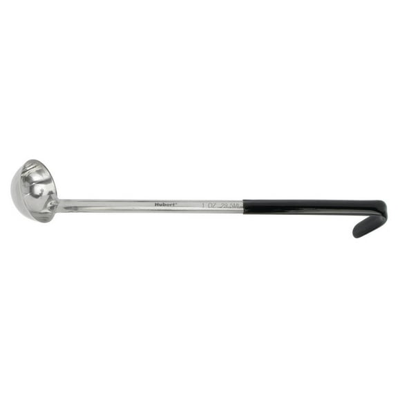 HUBERT® 1 oz Ladle Stainless with Black Handle - 12"L